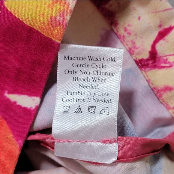 Coldwater Creek 2X Watercolor Floral Button Up Jacket Top Preppy Art Tropical - Picture 5 of 7